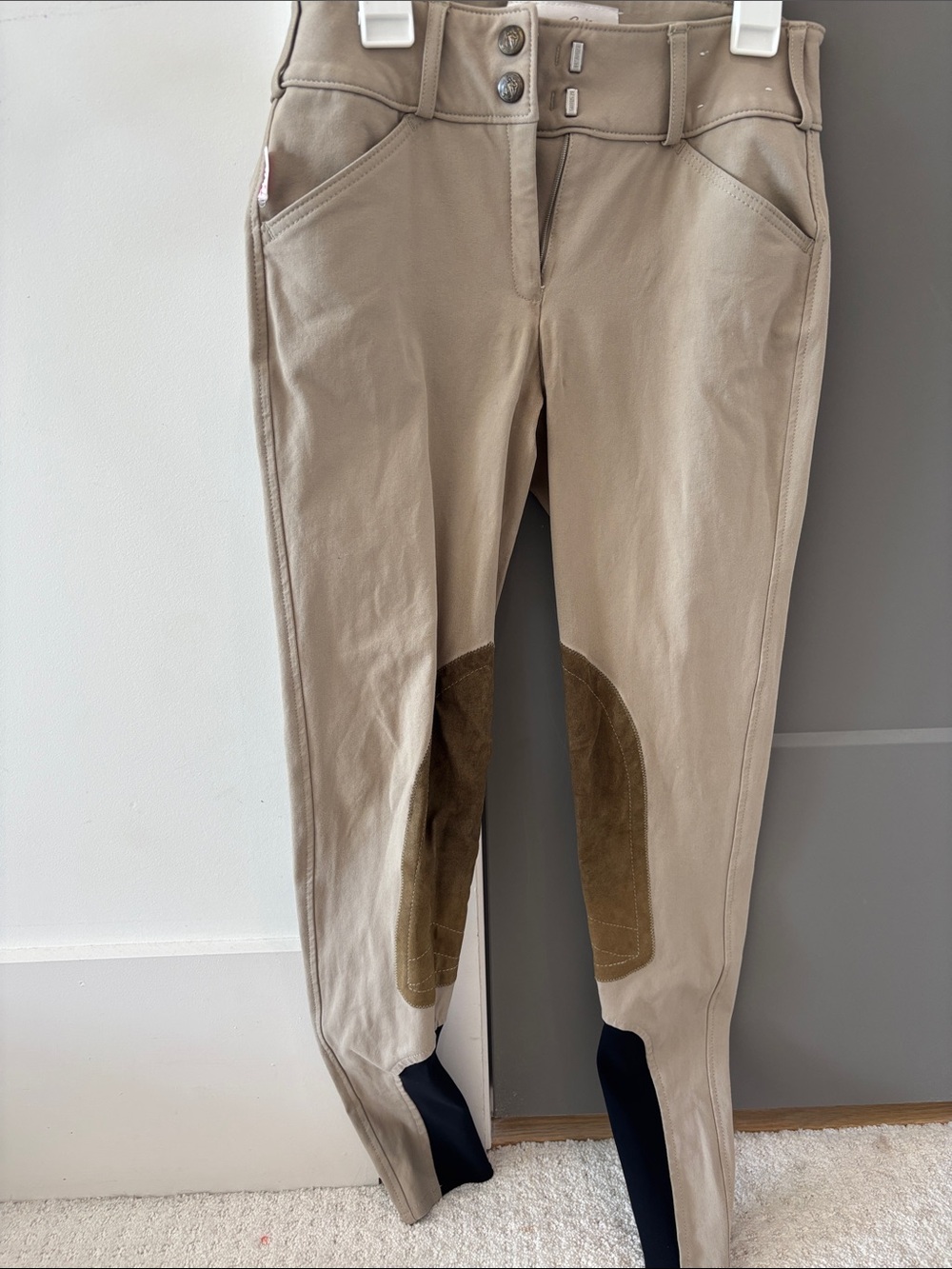 Tailored Sportsman Women’s Horse Riding Beige Pants with Tan Knee Patches